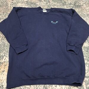 Vintage 90s Tultex Crewneck Sweatshirt Navy Blue 2XL Due West SC Embroidered